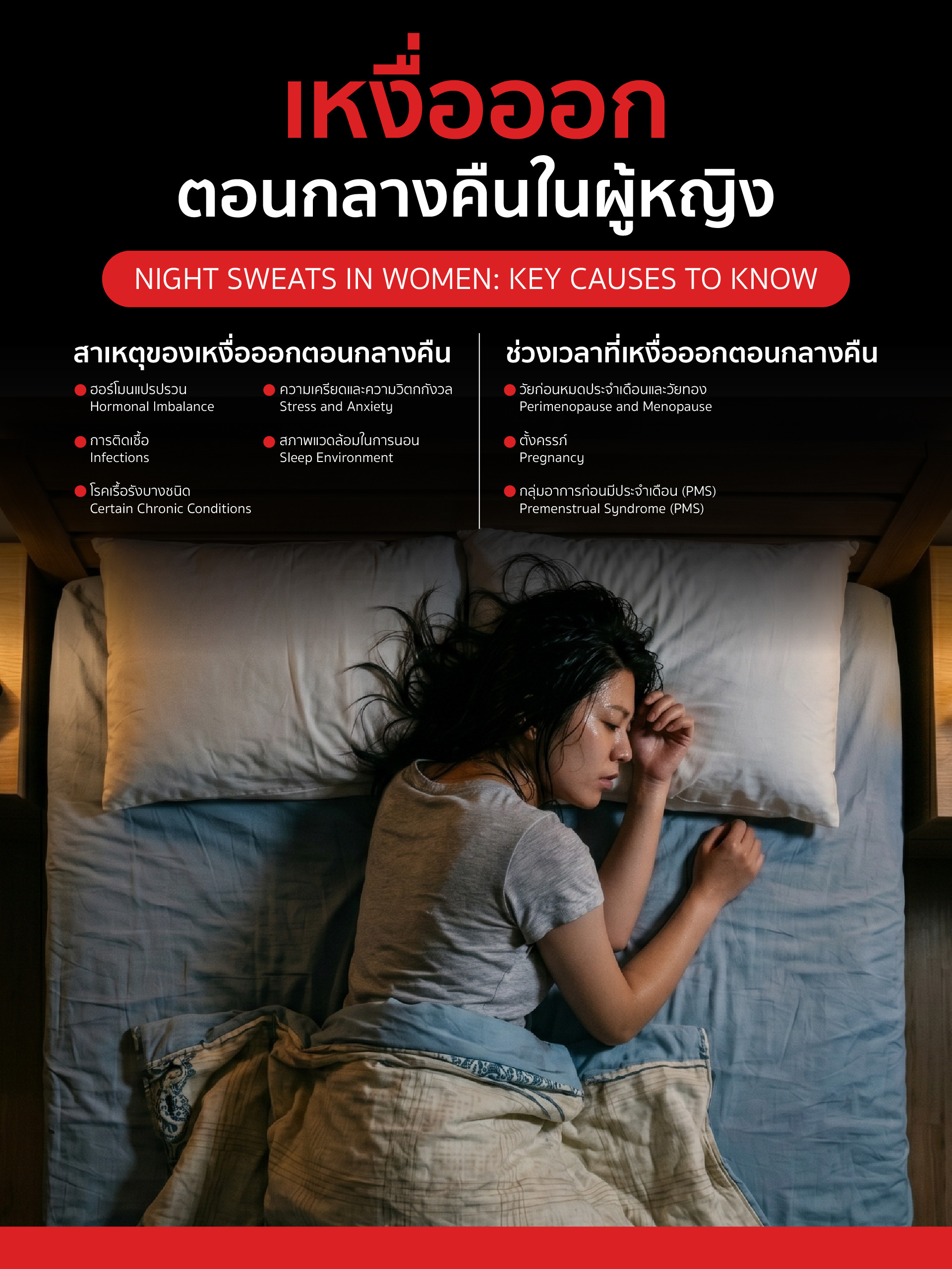 เหงื่อออกตอนกลางคืนในผู้หญิง